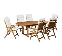 Garden Dining Set 6 Seater JAVA PREMIUM Acacia Wood Off-White