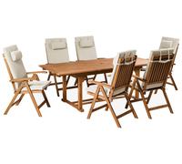 Garden Dining Set 6 Seater JAVA PREMIUM Taupe Acacia Wood