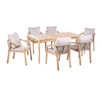 Garden Dining Set 6 Seater MANADO / SUMBA Acacia Wood Light Brown