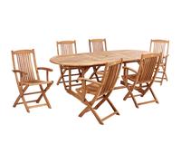 Beliani Garden Dining Set 6 Seater Maui Ii Acacia Wood Light Brown, Brown