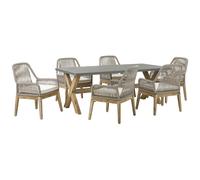 Garden Dining Set 6 Seater OLBIA with Cushions Beige