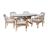 Garden Dining Set 6 Seater ORISTANO with Cushions Concrete Beige