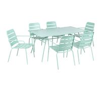 Beliani Garden Dining Set 6 Seater Terenzo Metal Mint Green
