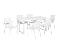 Beliani Garden Dining Set 6 Seater Valcanetto/Busseto Metal White, White
