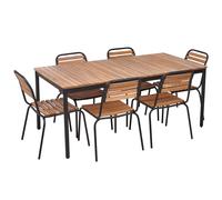 Garden Dining Set 6 Seater VALLESE Acacia Wood Brown