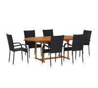 Garden Dining Set 7 Piece Outdoor Furniture Poly Rattan Multi Colours vidaXL