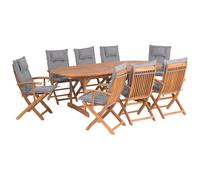 Garden Dining Set 8 Seater MAUI with Cushions Acacia Wood Grey