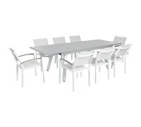 Beliani Garden Dining Set 8 Seater Pereta Metal Grey, Grey