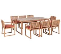 Garden Dining Set 8 Seater SASSARI PREMIUM Red Certified Acacia Wood with Cushions