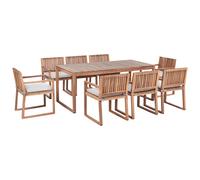 Garden Dining Set 8 Seater SASSARI PREMIUM with Cushions Certified Acacia Wood Light Grey