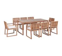 Garden Dining Set 8 Seater SASSARI PREMIUM with Cushions Certified Acacia Wood Taupe