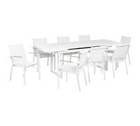 Beliani Garden Dining Set 8 Seater Valcanetto/busseto Metal White