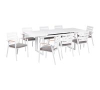 Garden Dining Set 8 Seater VALCANETTO/TAVIANO with Cushions Metal Grey