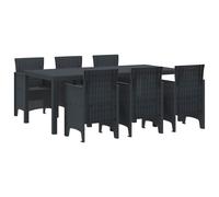 Garden Dining Set 9pc Anthracite Polypropylene 8-Seater Rectangular Table Set