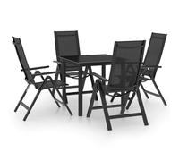 vidaXL Garden Dining Set 7 Piece Aluminium Anthracite Outdoor Table and Chair