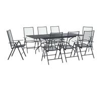 Garden Dining Set Anthracite Mesh and Steel vidaXL