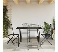 Garden Dining Set Anthracite Metal Table 100x100cm + 4 Chairs 54x40x86cm MeshSet