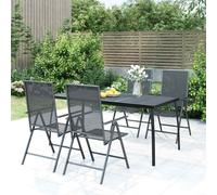 vidaXL 5 Piece Garden Dining Set Anthracite Steel, Grey