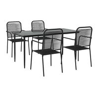 Garden Dining Set Black Outdoor Furniture 3/5/7/9 Piece Multi Sizes vidaXL