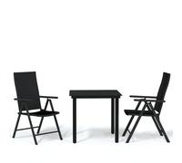 Garden Dining Set Black Outdoor Furniture 3/5/7/9 Piece Multi Sizes vidaXL