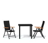 Garden Dining Set Black Outdoor Furniture 3/5/7/9 Piece Multi Sizes vidaXL