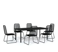 Garden Dining Set Black Outdoor Furniture 3/5/7/9 Piece Multi Sizes vidaXL