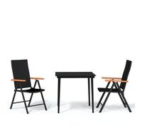 Garden Dining Set Black Outdoor Furniture 3/5/7/9 Piece Multi Sizes vidaXL