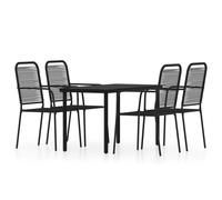 Garden Dining Set Black Outdoor Furniture 3/5/7/9 Piece Multi Sizes vidaXL