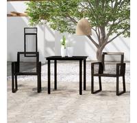 vidaXL Garden Dining Set 5 Piece Black Patio Outdoor Table and Chair Furniture