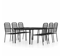 Garden Dining Set Black Outdoor Furniture 3/5/7/9 Piece Multi Sizes vidaXL