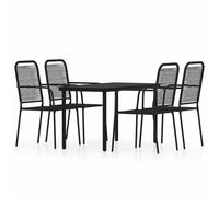 Garden Dining Set Black Outdoor Furniture 3/5/7/9 Piece Multi Sizes vidaXL