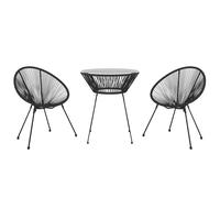 Garden Dining Set Black Outdoor Patio Dinner Table and Chair 3/5 Piece vidaXL