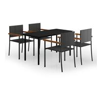 Garden Dining Set Black Outdoor Patio Seating 3/5/7/9 Piece Multi Sizes vidaXL