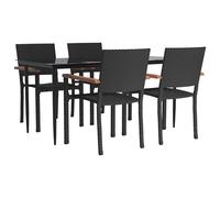 Garden Dining Set Black Outdoor Patio Seating 3/5/7/9 Piece Multi Sizes vidaXL