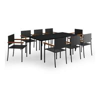 Garden Dining Set Black Outdoor Patio Seating 3/5/7/9 Piece Multi Sizes vidaXL