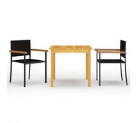 Garden Dining Set Black Patio Outdoor Dinner Table and Chairs 3/5 Piece vidaXL