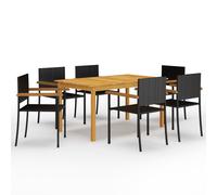 Garden Dining Set Black Patio Outdoor Dinner Table and Chairs 5/7 Piece vidaXL