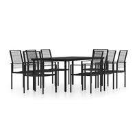 Garden Dining Set Black Patio Outdoor Seat 3/5/7/9 Piece Multi Sizes vidaXL