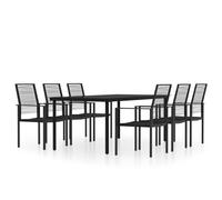 Garden Dining Set Black Patio Outdoor Seat 3/5/7/9 Piece Multi Sizes vidaXL