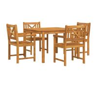 Garden Dining Set Brown Solid Acacia wood Outdoor Furniture Terrace vidaXL
