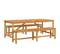 Garden Dining Set Brown Solid Acacia Wood Outdoor Patio Furniture Table vidaXL