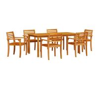 Garden Dining Set Brown Solid Acacia Wood Outdoor Rustic Patio Table vidaXL