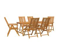 Garden Dining Set Brown Solid Acacia Wood Patio Furniture Outdoor Meals vidaXL