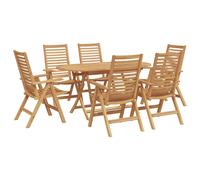vidaXL Garden Dining Set 7 pcs Brown Solid Teak Wood