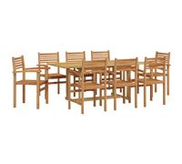 Garden Dining Set Brown Solid Teak Wood Outdoor Patio Terrace Furniture vidaXL
