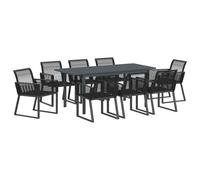 Garden Dining Set Extendable Manual Poly Rattan Outdoor Furniture Patio vidaXL