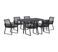 Garden Dining Set Extendable Manual Poly Rattan Outdoor Furniture Patio vidaXL