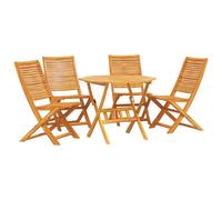 Garden Dining Set Folding 5 pcs Brown Solid Acacia Wood Alfresco Table vidaXL