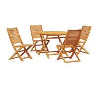 Garden Dining Set Folding 5 pcs Brown Solid Acacia Wood Terrace Outdoor vidaXL