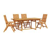 Garden Dining Set Folding Brown Solid Acacia Wood Outdoor Furniture vidaXL